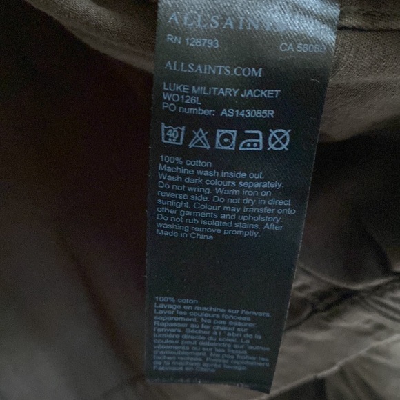 ALL SAINTS MILITARY JACKET - medium - Picture 6 of 7